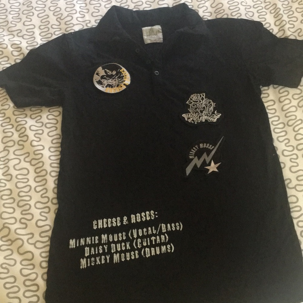 Tokyo Disney polo Mickey band shirt patches rare!